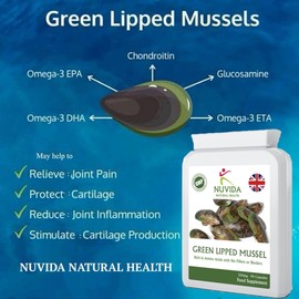 Nuvida Green Lipped Mussel Capsules - High Strength Green Lipped Mussel for Humans - 90 Capsules - Ethically Sourced Green Lipped Mussel Extract from a Sustainable Environment in New Zealand