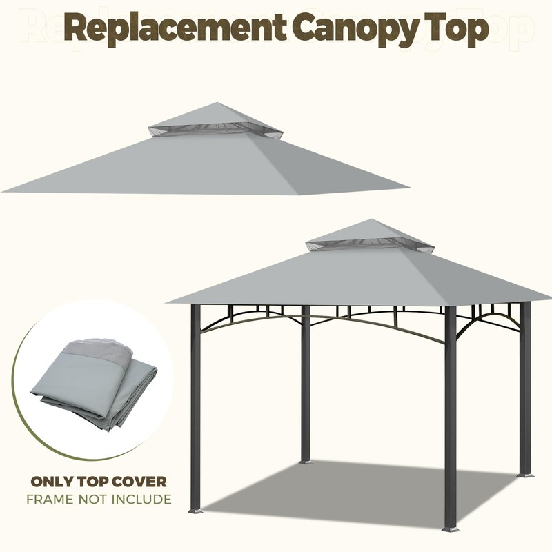 Replacement Canopy Top for Target Madaga Gazebo Model L-GZ136PST (Gray)