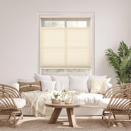 DEZ FURNISHINGS Cordless 1.5" Light Filtering Top Down Bottom Up Cellular Shade, 33" W x 48" H, Ivory