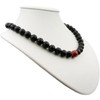Chain necklet made of lava & foam coral 925 silver