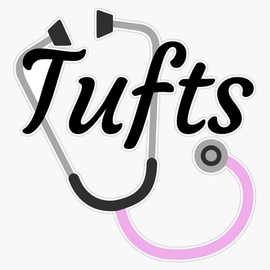 Tufts Pink Stethoscope Waterproof Vinyl Window Bumper Sticker Decal 5"