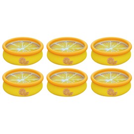 JLeisure Sun Club 3D Orange 5 Foot Round Easy to Set Up Above Ground Inflatable Kiddie Swimming Pool with Built in Drain Plug, 6 Pack, Orange