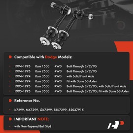 A-Premium 2 x Front Sway Bar Links Stabilizer Bar Links, Compatible with Dodge Ram 1500 2500 3500 1994-1995