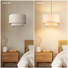 Frideko Lamp Shade - Modern 2 Tier Lampshades for Ceiling Lights,Lamp Shades for Floor Lamps,Pendant Light Shade for Bedroom,Living Room,Hallway and Kitchen