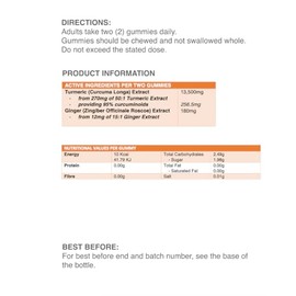 SpoilMeWith Health SpoilMeWith Health C Turmeric & Ginger Gummies | Natural Orange Flavour | Chewable Supplement with Curcumin & Black Pepper for Joint & Digestive Support | 120 Gummies | UK Made