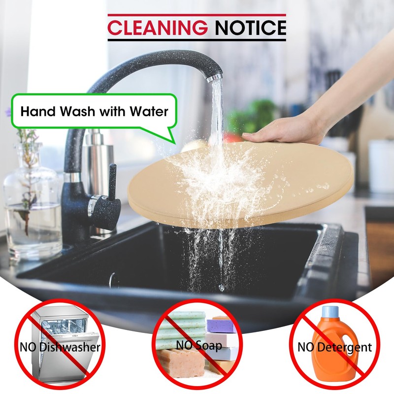 Unicook 12 Inch Round Pizza Stone, Heavy Duty Cordierite Bread
