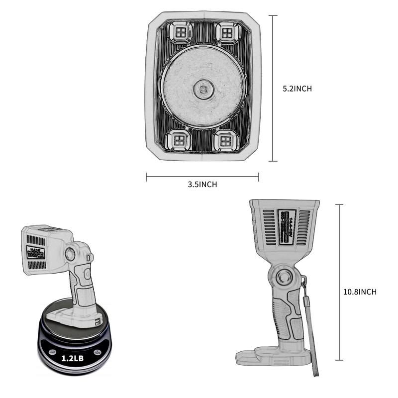 Taingwei 1250LM LED Flashlight Compatible with Ryobi 18v Battery,18W Work