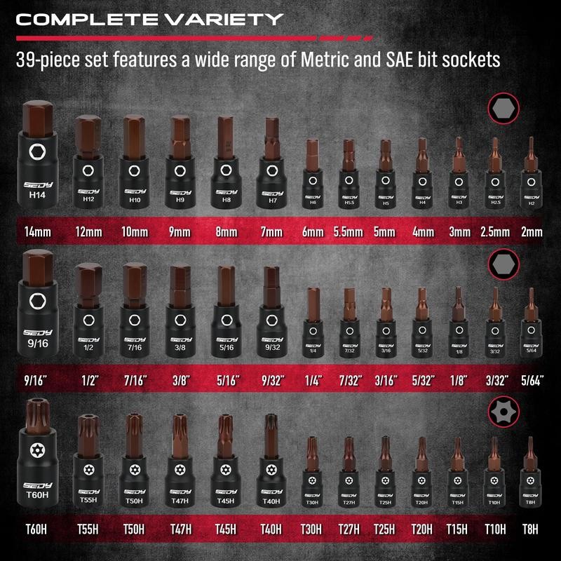 73-piece Hex Torx Bit Impact Socket-Set, with Ratchet Handle, Adapters,