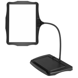 10X HD Magnification Gooseneck Desktop Magnifier with Lamp 360 Degree Adjustable Detachable Desktop Lamp Magnifier Suitable for Reading, Repairs, Crafts, and Close Work and More-Black