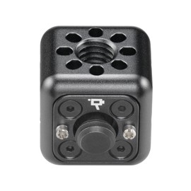 Wooden Camera Accessory Cube with Anti-Twist Pins to Mount to Cage or Rig, Compact 1" Cube for Mounting Accessories (3/8"-16)