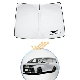 XIKER Toyota Vellfire 40 Series Sunshade for Windshield Heat Protection, Lightweight, Compact, UV Protection, Anti-Aging, Foldable, Storage, Car Sunshade, Insulation, Sun Shade, Storage Bag, Easy