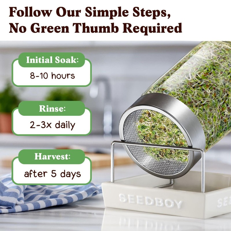Seedboy Organic Non-GMO Sprouting Seeds, Immune System Booster - USA