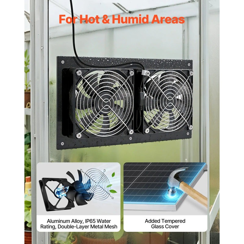 15W Solar Powered High Speed Fan Adjustable Solar Panel Angle