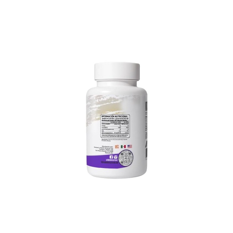 HUMANS HEALTH Vitamina D3 (Colecalciferol), 120 Cápsulas Softgel de Alta