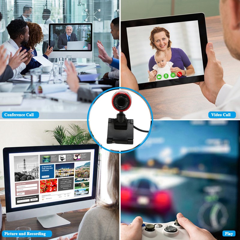 USB2.0 with MIC HD Webcam Web Camera Cam 360 Degree