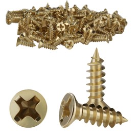 TXXATX M2,6x10 mm Holzschrauben 300 Stück Kreuzkopf Screws Farbe Gold Senkkopfschrauben Kleine Flachkopfschrauben Selbstschneidende Schrauben mit Senkkopf Schrauben Holz für Bürogeräte Holzmöbel DIY