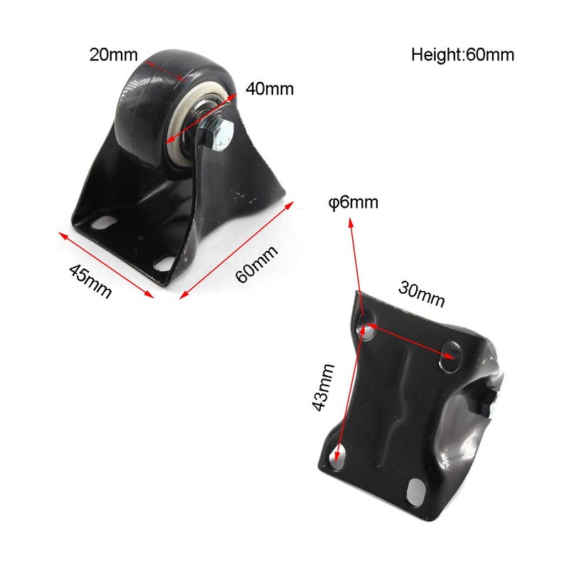 1.5 Inch Fixed Furniture Casters Wheels Polyurethane Heavy Duty Casters