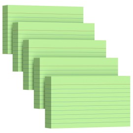 250 Count Index Cards 3 x 5 Inch, Heavyweight Green Lined Note Cards Portable Ruled Flash Cards Perfect for Studying and Organizing, Note Taking Study Flashcards for Home, School and Office