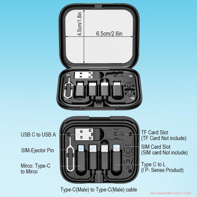 XFSRG Reiseadapter Weltweit Kompaktes 6 in 1 Reise Adapter Set