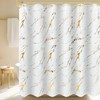 Glawry White Gold Marble Shower Curtain Abstract Crack Texture Geometric