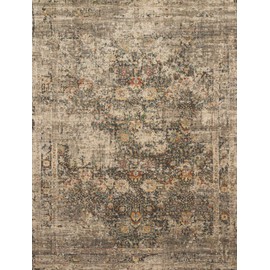 Loloi Javari 2'-6" x 4'-0" Accent Rug in Grey/Multi - Beautiful Carpet Runner for Home Décor, Neutral Runner Rug, Low-Shed Modern Rug, Long Runner Rug for Hallways & Entryways