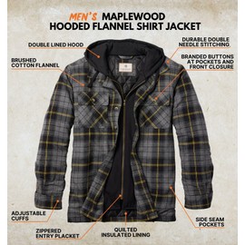 Legendary Whitetails Men's Standard Maplewood Hooded Shirt Jacket, Hawkeye Plaid, X-Large
