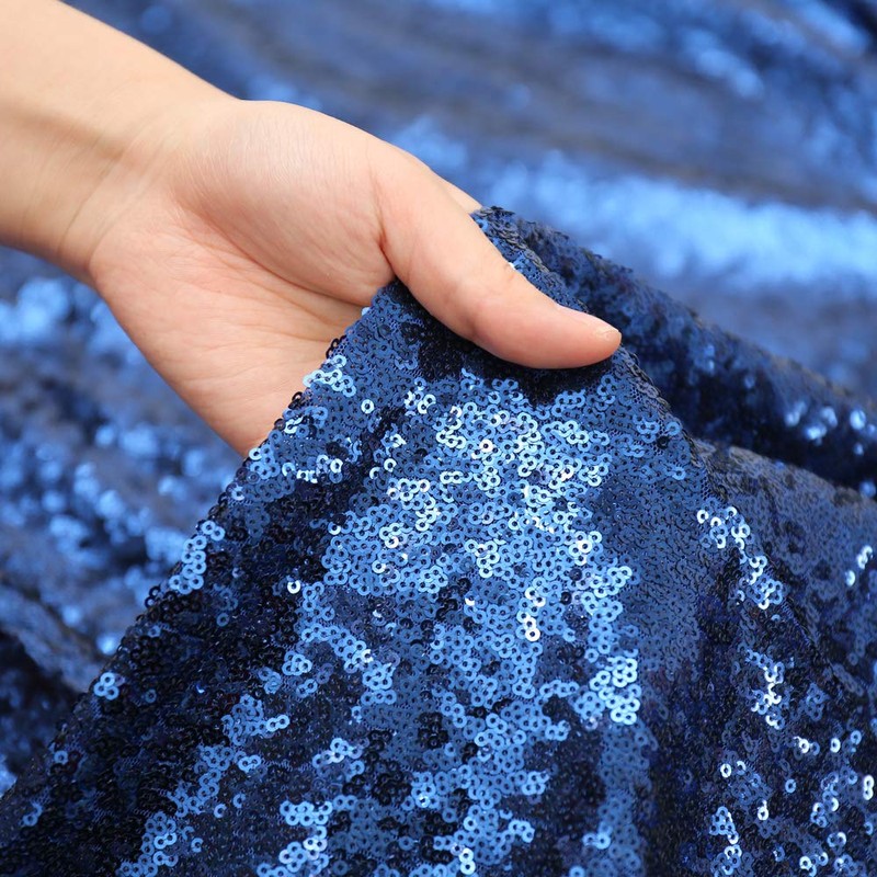 Eternal Beauty Sparkly Rectangle Sequin Tablecloths Wedding Party Banquet (Navy