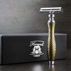 haryali London Hand montiert doubale Edge Antik Golden Strukturierte Rasierhobel