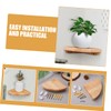 ADOCARN 2pcs Fan-Shaped Corner Shelf 6-Inch Rubberwood Wall Mounted Floating