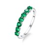 DAYBYDAY 925 Sterling Silver Emerald Ring May Birthstone Ring Women's