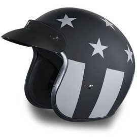 Daytona Helmets 3/4 Shell Open Face Motorcycle Helmet - DOT Approved, Lightweight & Comfortable, Vintage Design for Scooter, Cruiser & Street Bikes - Adjustable Fit, Enhanced Ventilation & Clear Visor