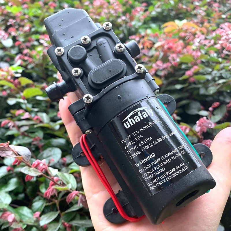 Auhafaly 12V DC Fresh Water Pump With 2 Hose Clamp