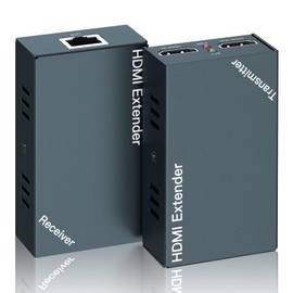 HDMI Extender, HDMI Over Ethernet Extender Over Cat5E/6/Cat7 Cable up to 196 Feet (60m) 1080P@60Hz, Full HD, Support Local Loop Out, POE, EDID,Transmitter + Receiver Included…