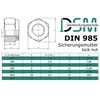 Locking Nut Hexagonal Nut DIN 985/ISO 10511 Standard Shape Stainless