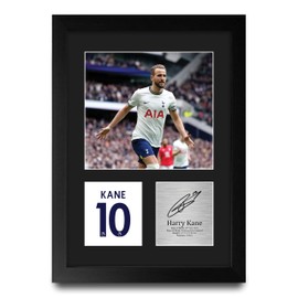 HWC Trading Harry Kane Tottenham Hotspurs Gifts Printed Signed Autograph Picture for Football Fans and Supporters - A4 Portrait Framed