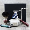 5 Piece Shaving Set for Men in Maroon Antique Handle