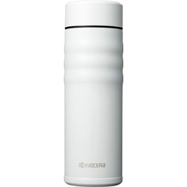 Kyocera Ceramic Coffee Bottle Mug Bottle, 16.9 fl oz (500 ml), Screw Cap, Inner Ceramic Coating, Vacuum Insulated Construction, Hot and Cold Insulation, White CERAMUG Seramag MB-17SWH-AZ [Amazon.co.jp