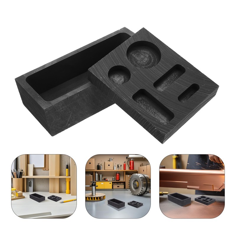 UTHCLO 2pcs Graphite Ingot Mold Casting Crucibles for Melting and