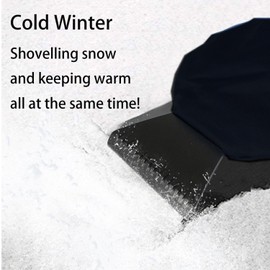 YULIAO Pack of 2 Ice Scraper with Glove, Car Windscreen Ice Scraper, Snow Shovel, Car Windscreen Snow Scraper, Ice Scraper with Waterproof Glove, for Car Windscreens and Windows