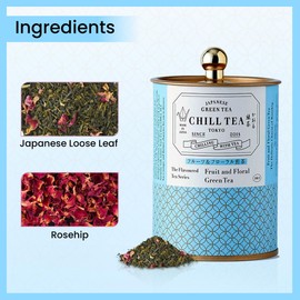 CHILL TEA Tokyo Fruity & Floral Green Tea - 100% Japanese Green Tea - Mild Fruity Flavour (100 g)
