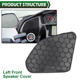 GRAND ORANGE Left Front Speaker Cover Black Compatible with Honda Goldwing GL1800 2001 2002 2003 2004 2005 64246-MCA-000 Black