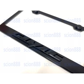 Unbranded 1pc 3D BlackCIVIC Emblem Badge BLACK Stainless Metal License Plate Frame Holder