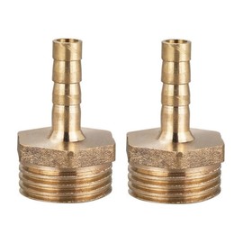MiJunHD 2PCS Brass Reducer Connector | 6mm Hose Barb Tail to G1/2≈20mm BSP Thread | Pipe Thread Reducing Joint Tubing Plumbing Adapter for Connection & Converting Pipe