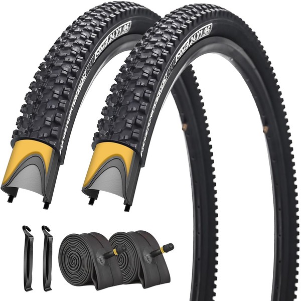 2 Pack Anti-Puncture 24"x1.95" Bike Tires with 2 Levers and