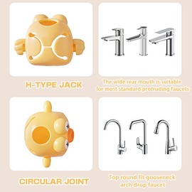 XOXVURI Tap Extension for Children, Set of 2 Animals, Tap Extension for Sink Taps, Hand Wash Tap Extension, Children for Babies, Toddlers, Children (Fish)