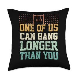 Gymnastics Rings I Can Hang Longer Rings Gymnast Throw Pillow
