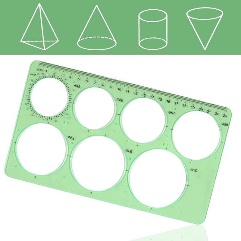 5PCS Circle Template Measuring Geometry Ruler Geometric Drawings Stencils Rulers,