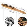 LISSAM Wooden Wire Brush with 3 Row Carbon Steel Bristles