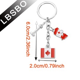 CENWA Canada Flag Heart Charm Earring/Keychain Flag Gift Canada Flag Gift National Flag Gift Canada Maple Leaf Jewelry (Canada Flag Keychain CA)