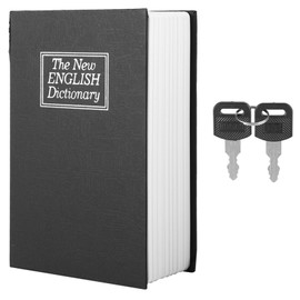 Black English Dictionary Safe Box Money Jewelry Collection Storage Case with 2Keys